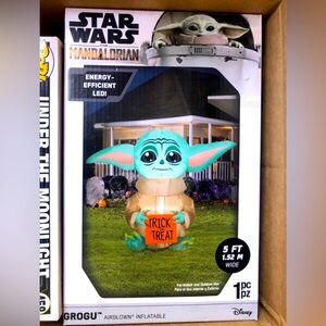 Grogu Airblown Pumpkin Star Wars 5 ft Tall Holidays Halloween Decoration Lights